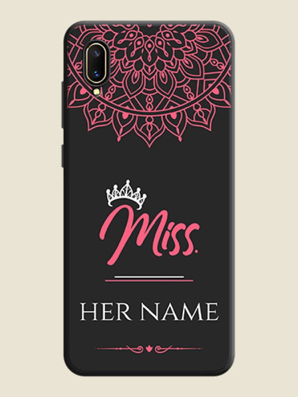 Custom Mrs Name with Floral Design on Space Black Personalized Soft Matte Phone Covers - Vivo V11 Pro - alternate view
