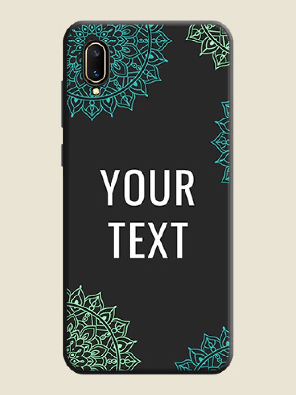 Custom Your Name with Floral Design on Space Black Custom Soft Matte Back Cover - Vivo V11 Pro - alternate view