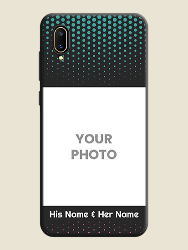 Custom Faded Dots with Grunge Photo Frame and Text on Space Black Custom Soft Matte Phone Cases - Vivo V11 Pro - alternate view