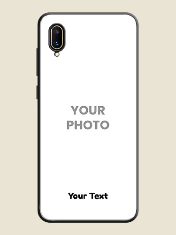 Custom Full Single Pic Upload With Text On Space Black Personalized Soft Matte Phone Covers -Vivo V11 Pro - alternate view