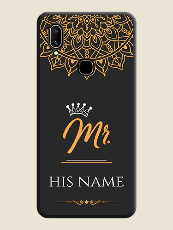 Custom Mr Name with Floral Design  on Personalised Space Black Soft Matte Cases - Vivo V11 - alternate view