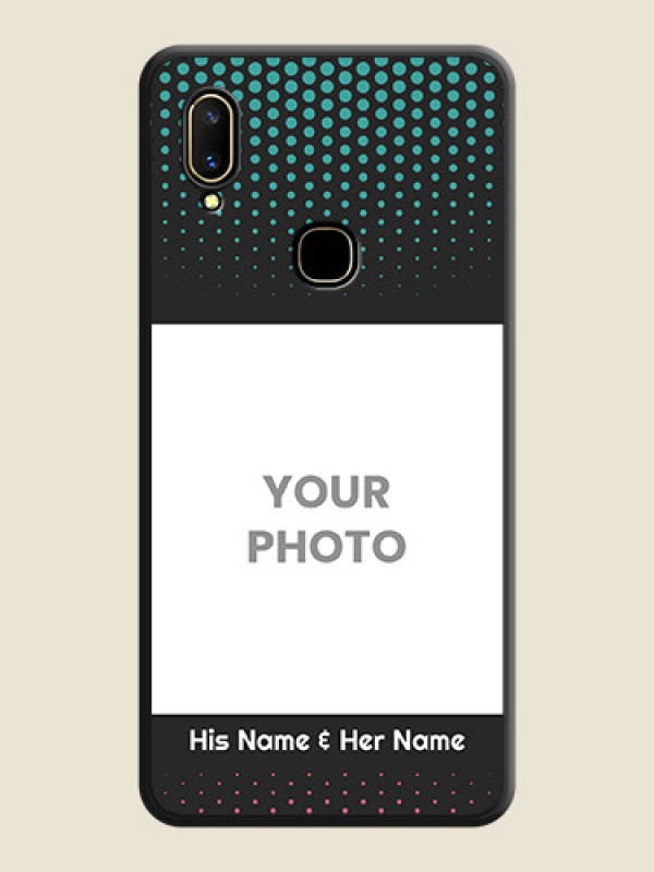 Custom Faded Dots with Grunge Photo Frame and Text on Space Black Custom Soft Matte Phone Cases - Vivo V11 - alternate view