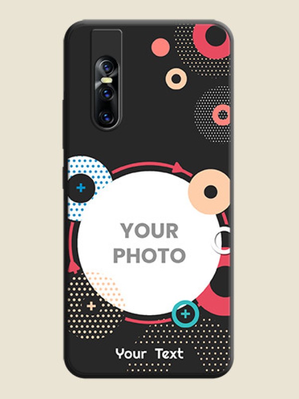 Custom Multicoloured Round Image on Personalised Space Black Soft Matte Cases - Vivo V15 Pro - alternate view