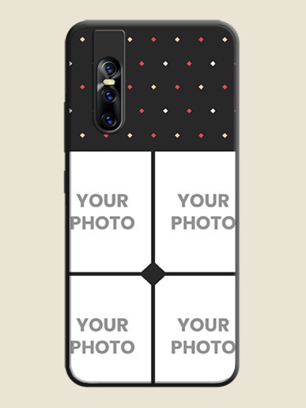 Custom Multicolor Dotted Pattern with 4 Image Holder on Space Black Custom Soft Matte Phone Cases - Vivo V15 Pro - alternate view