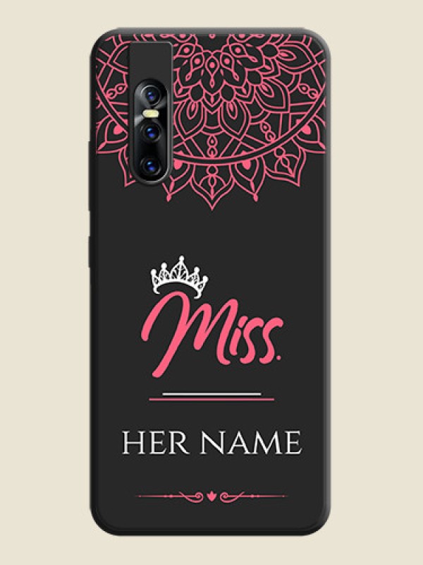 Custom Mrs Name with Floral Design on Space Black Personalized Soft Matte Phone Covers - Vivo V15 Pro - alternate view