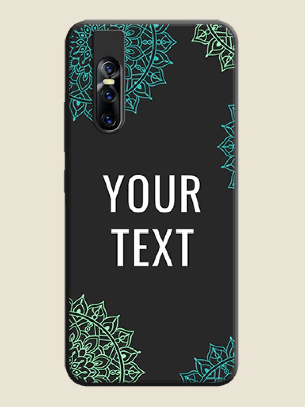 Custom Your Name with Floral Design on Space Black Custom Soft Matte Back Cover - Vivo V15 Pro - alternate view