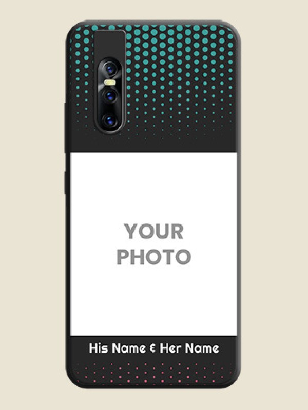 Custom Faded Dots with Grunge Photo Frame and Text on Space Black Custom Soft Matte Phone Cases - Vivo V15 Pro - alternate view