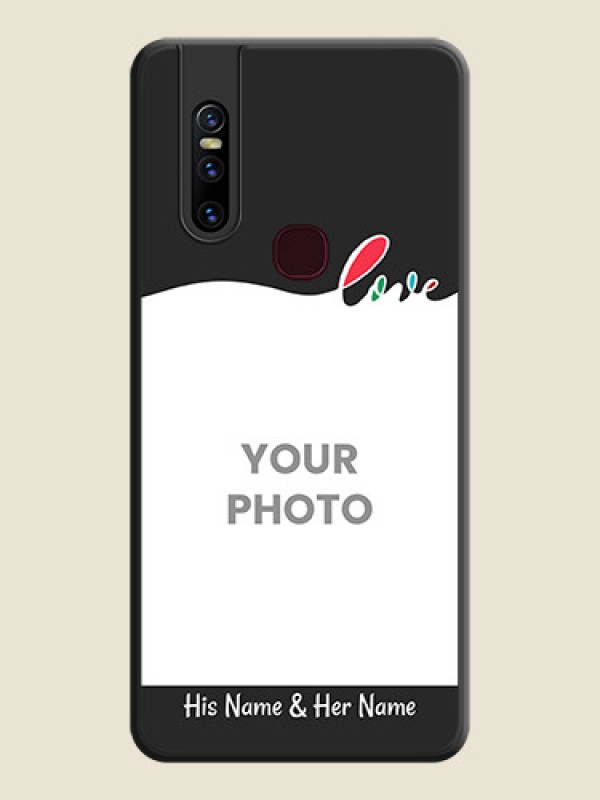 Custom Fall in Love Pattern with Picture on Photo on Space Black Soft Matte Mobile Case - Vivo V15 - alternate view