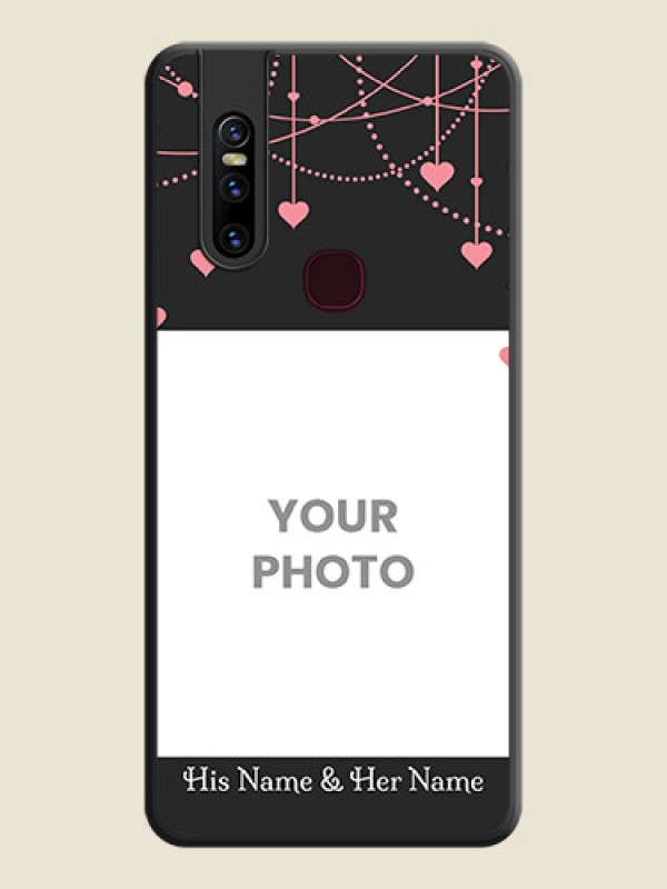Custom Pink Love Hangings with Text on Space Black Custom Soft Matte Back Cover - Vivo V15 - alternate view