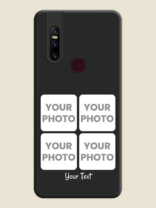 Custom Floral Art with 6 Image Holder on Photo on Space Black Soft Matte Mobile Case - Vivo V15 - alternate view
