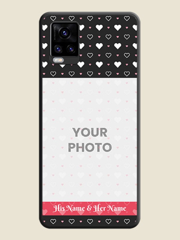 Custom White Color Love Symbols with Text Design on Photo on Space Black Soft Matte Phone Cover - Vivo V20 Pro 5G - alternate view