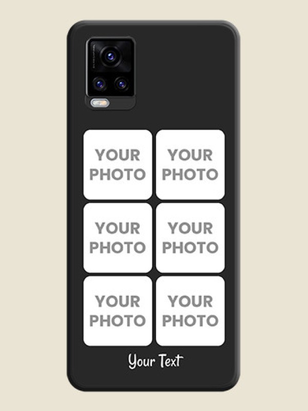 Custom Floral Art with 6 Image Holder on Photo on Space Black Soft Matte Mobile Case - Vivo V20 Pro 5G - alternate view