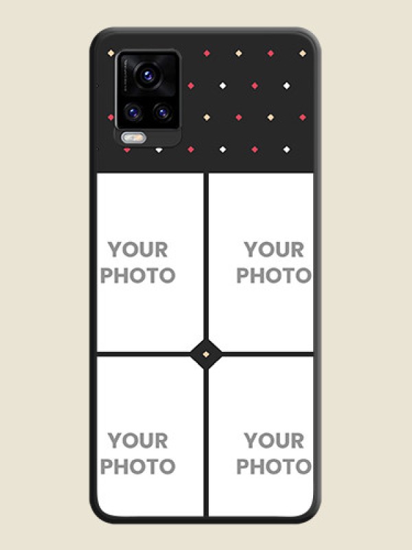 Custom Multicolor Dotted Pattern with 4 Image Holder on Space Black Custom Soft Matte Phone Cases - Vivo V20 Pro 5G - alternate view