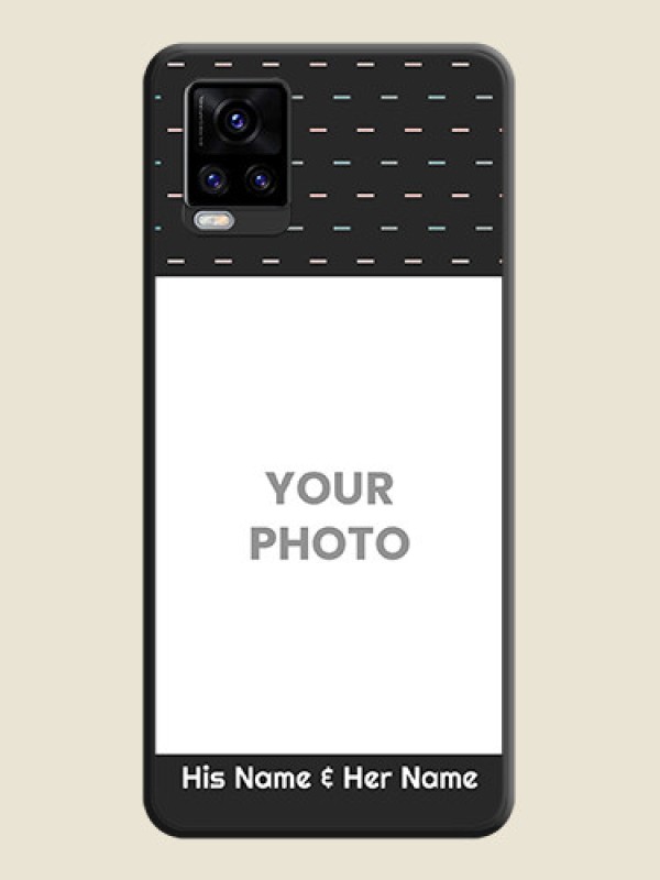 Custom Line Pattern Design with Text on Space Black Custom Soft Matte Phone Back Cover - Vivo V20 Pro 5G - alternate view