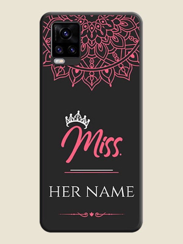 Custom Mrs Name with Floral Design on Space Black Personalized Soft Matte Phone Covers - Vivo V20 Pro 5G - alternate view