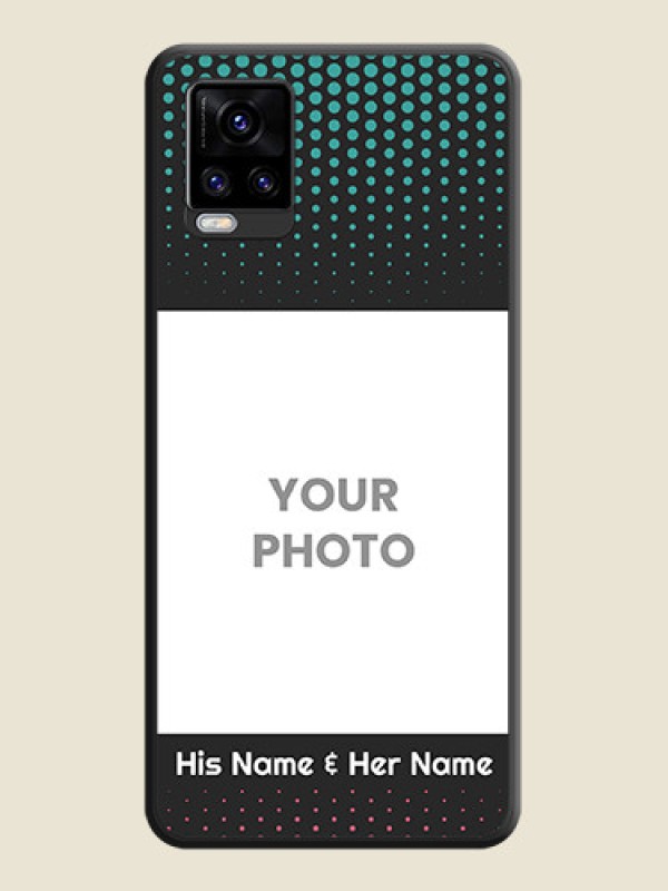 Custom Faded Dots with Grunge Photo Frame and Text on Space Black Custom Soft Matte Phone Cases - Vivo V20 Pro 5G - alternate view