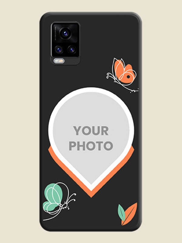 Custom Upload Pic With Simple Butterly Design On Space Black Personalized Soft Matte Phone Covers -Vivo V20 Pro - alternate view