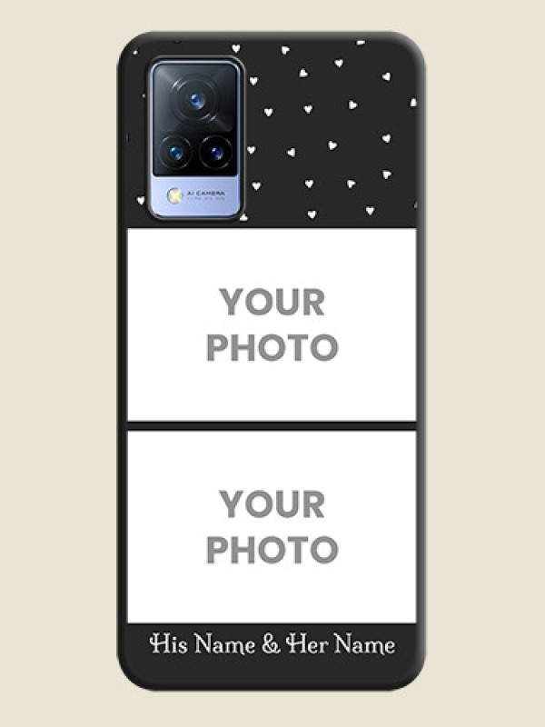 Custom Miniature Love Symbols with Name on Space Black Custom Soft Matte Back Cover - Vivo V21 5G - alternate view