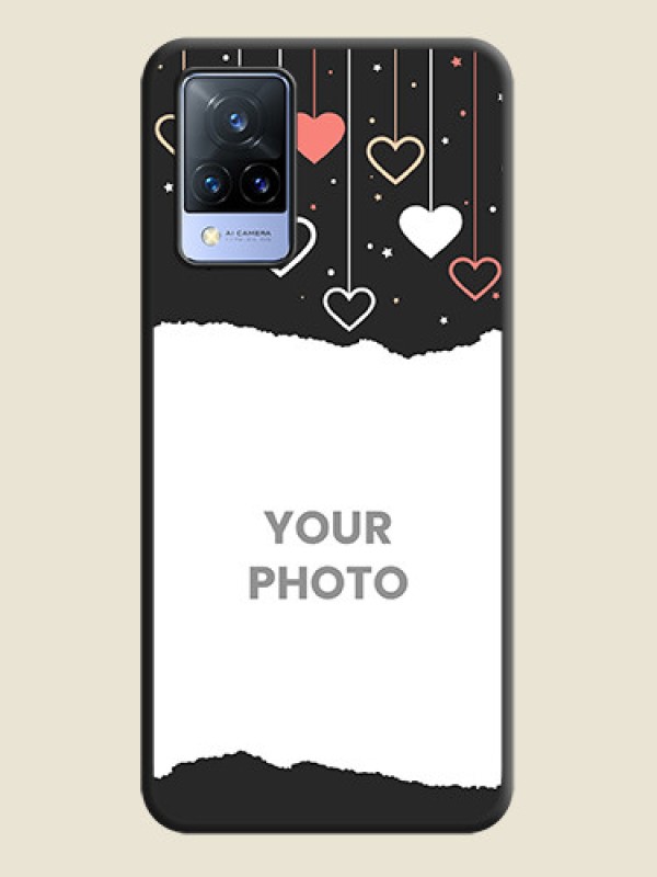 Custom Love Hangings with Splash Wave Picture on Space Black Custom Soft Matte Phone Back Cover - Vivo V21 5G - alternate view