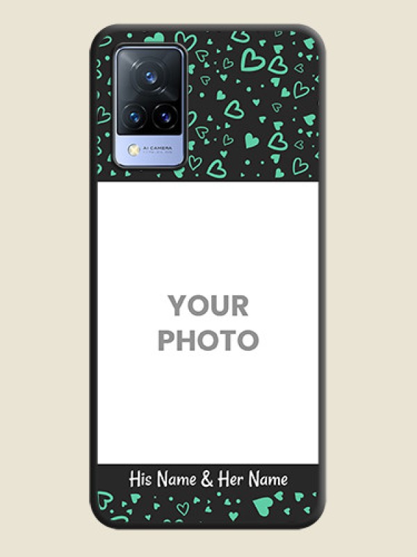 Custom Sea Green Indefinite Love Pattern on Photo on Space Black Soft Matte Mobile Cover - Vivo V21 5G - alternate view