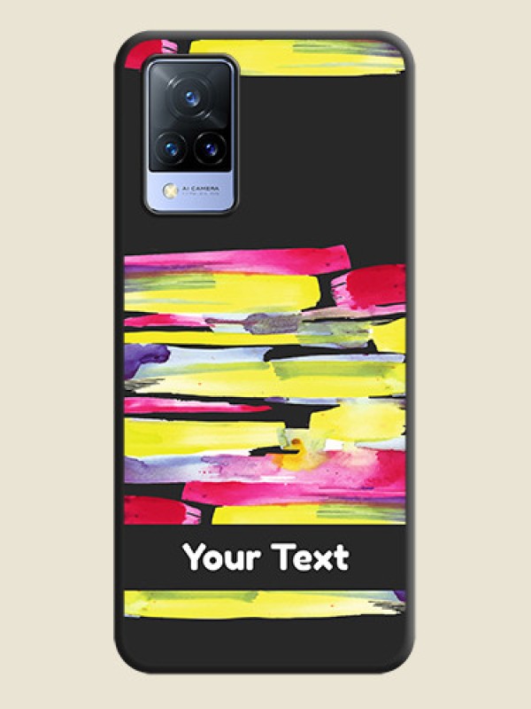 Custom Brush Coloured on Space Black Personalized Soft Matte Phone Covers - Vivo V21 5G - alternate view
