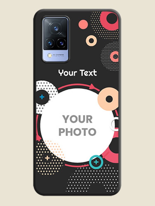 Custom Multicoloured Round Image on Personalised Space Black Soft Matte Cases - Vivo V21 5G - alternate view