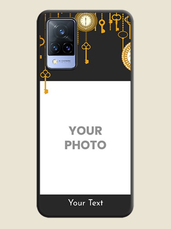 Custom Decorative Design with Text on Space Black Custom Soft Matte Back Cover - Vivo V21 5G - alternate view