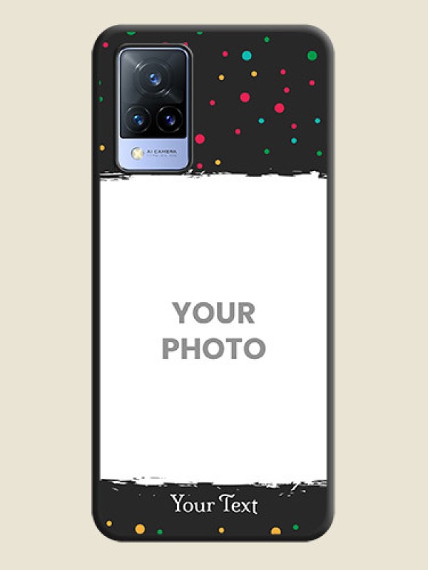 Custom Multicolor Dotted Pattern with Text on Space Black Custom Soft Matte Phone Back Cover - Vivo V21 5G - alternate view