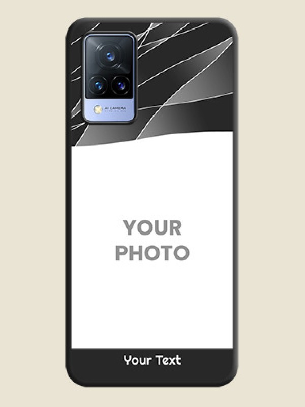 Custom Mixed Wave Lines on Photo on Space Black Soft Matte Mobile Cover - Vivo V21 5G - alternate view