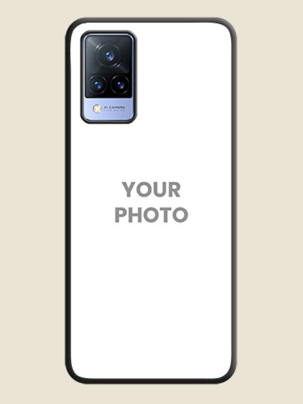 Custom Full Single Pic Upload On Space Black Personalized Soft Matte Phone Covers -Vivo V21 5G - alternate view