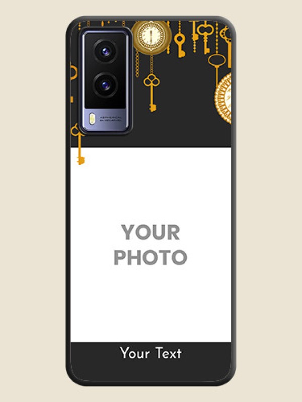 Custom Decorative Design with Text on Space Black Custom Soft Matte Back Cover - Vivo V21E 5G - alternate view