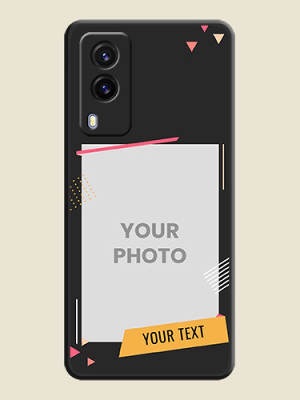 Custom Photo Frame with Triangle Small Dots on Photo on Space Black Soft Matte Back Cover - Vivo V21E 5G - alternate view