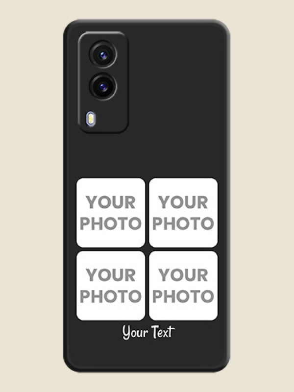 Custom Floral Art with 6 Image Holder on Photo on Space Black Soft Matte Mobile Case - Vivo V21E 5G - alternate view
