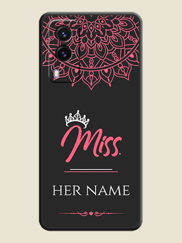 Custom Mrs Name with Floral Design on Space Black Personalized Soft Matte Phone Covers - Vivo V21E 5G - alternate view