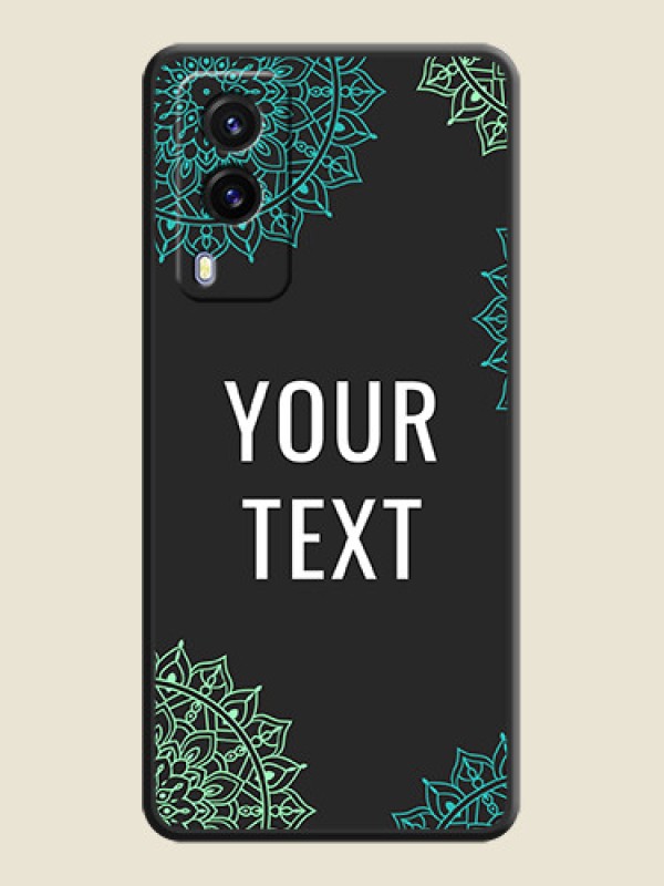 Custom Your Name with Floral Design on Space Black Custom Soft Matte Back Cover - Vivo V21E 5G - alternate view