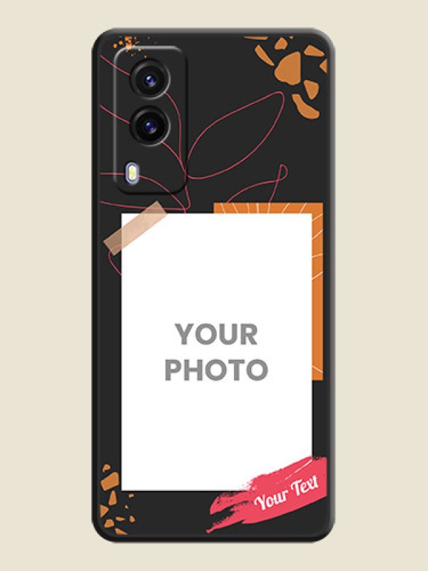 Custom Orange Photo Frame on Space Black Custom Soft Matte Phone Back Cover - Vivo V21E 5G - alternate view