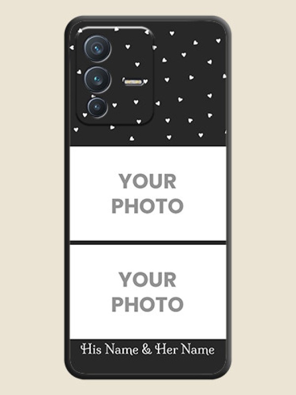 Custom Miniature Love Symbols with Name on Space Black Custom Soft Matte Back Cover - Vivo V23 5G - alternate view