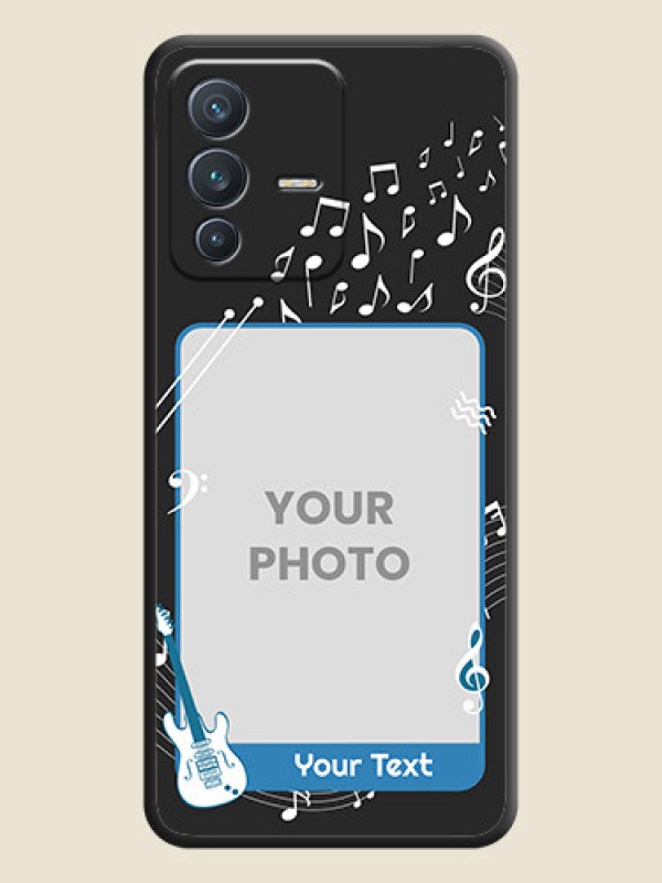 Custom Musical Theme Design with Text on Photo on Space Black Soft Matte Mobile Case - Vivo V23 5G - alternate view