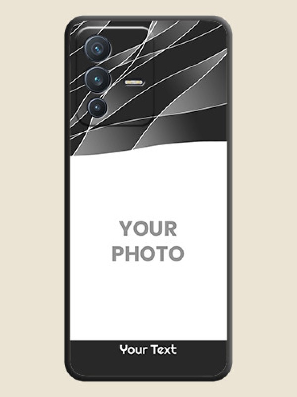 Custom Mixed Wave Lines on Photo on Space Black Soft Matte Mobile Cover - Vivo V23 5G - alternate view