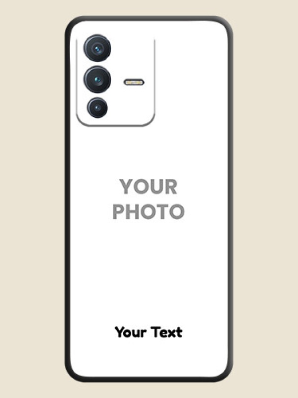 Custom Full Single Pic Upload With Text On Space Black Personalized Soft Matte Phone Covers -Vivo V23 5G - alternate view