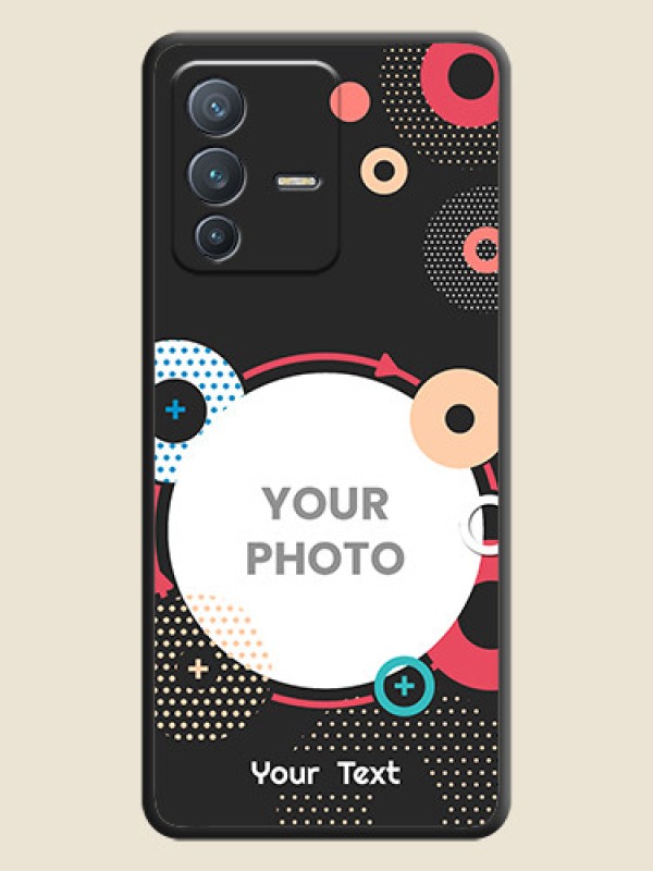 Custom Multicoloured Round Image on Personalised Space Black Soft Matte Cases - Vivo V23 Pro 5G - alternate view