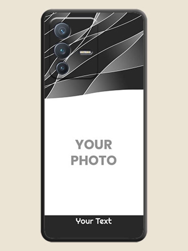Custom Mixed Wave Lines on Photo on Space Black Soft Matte Mobile Cover - Vivo V23 Pro 5G - alternate view