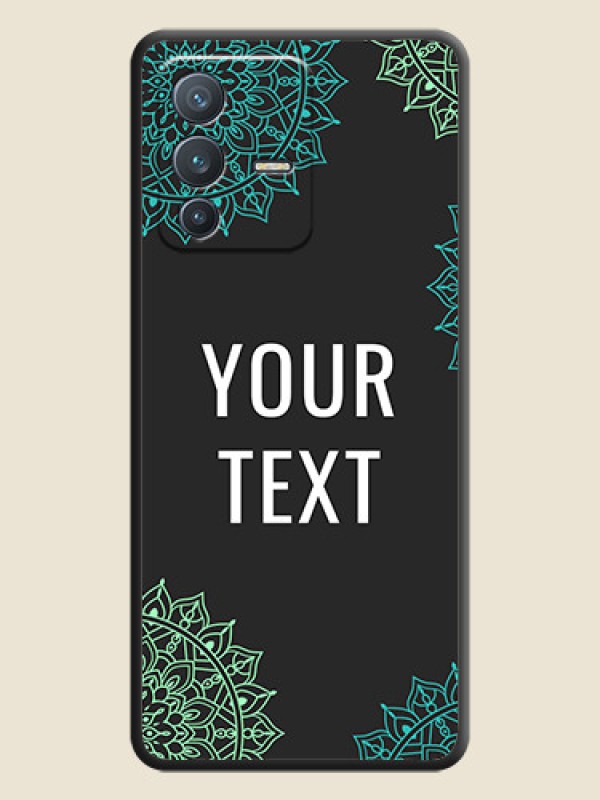 Custom Your Name with Floral Design on Space Black Custom Soft Matte Back Cover - Vivo V23 Pro 5G - alternate view