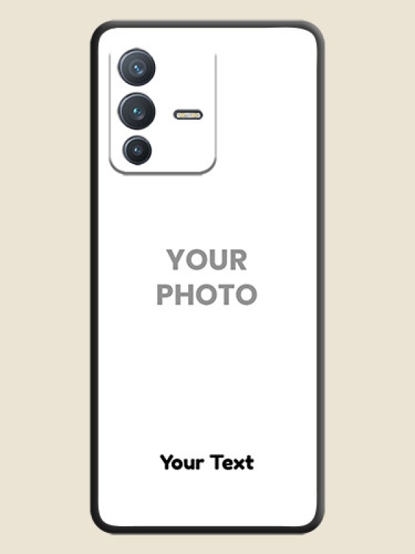 Custom Full Single Pic Upload With Text On Space Black Personalized Soft Matte Phone Covers -Vivo V23 Pro 5G - alternate view