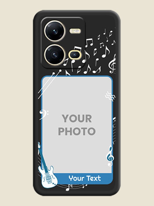 Custom Musical Theme Design with Text on Photo on Space Black Soft Matte Mobile Case - Vivo V25 5G - alternate view