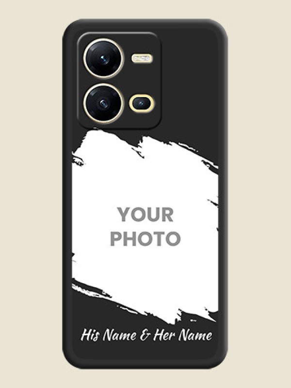Custom Grunge Brush Strokes on Photo on Space Black Soft Matte Back Cover - Vivo V25 5G - alternate view