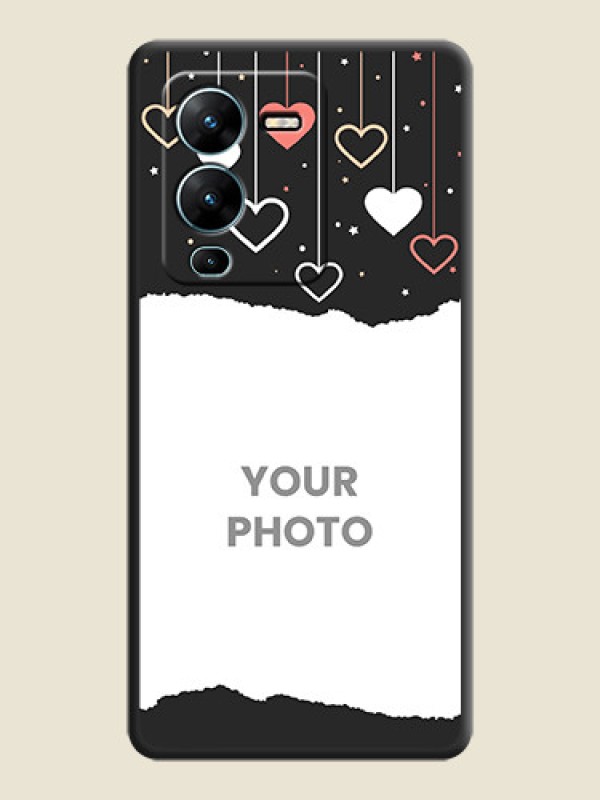 Custom Love Hangings with Splash Wave Picture on Space Black Custom Soft Matte Phone Back Cover - Vivo V25 Pro 5G - alternate view
