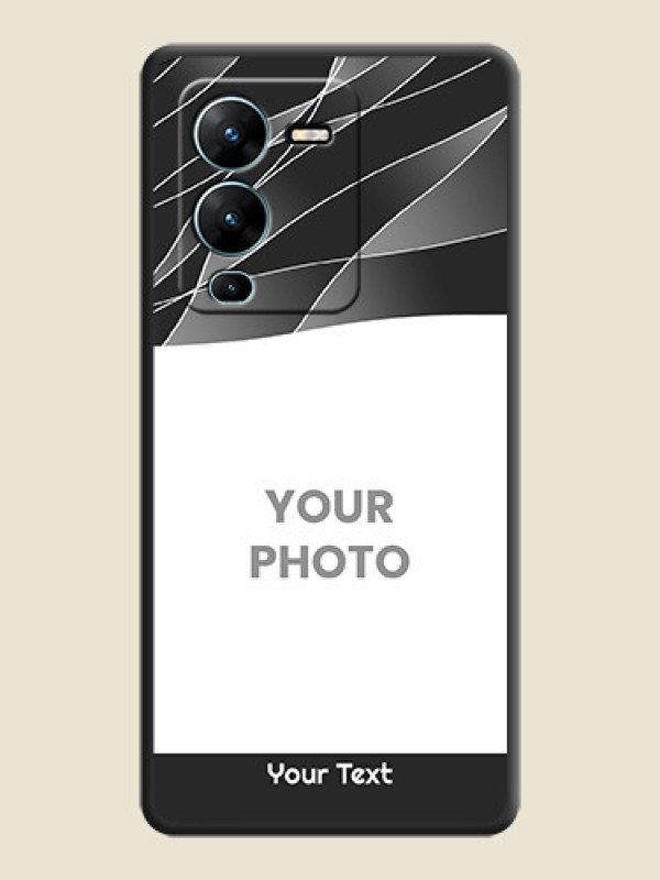 Custom Mixed Wave Lines on Photo on Space Black Soft Matte Mobile Cover - Vivo V25 Pro 5G - alternate view