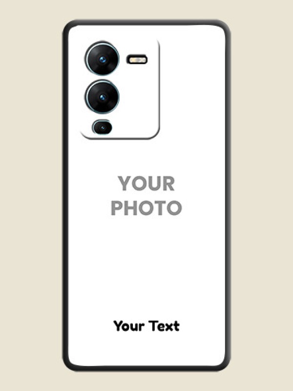 Custom Full Single Pic Upload With Text On Space Black Personalized Soft Matte Phone Covers -Vivo V25 Pro 5G - alternate view