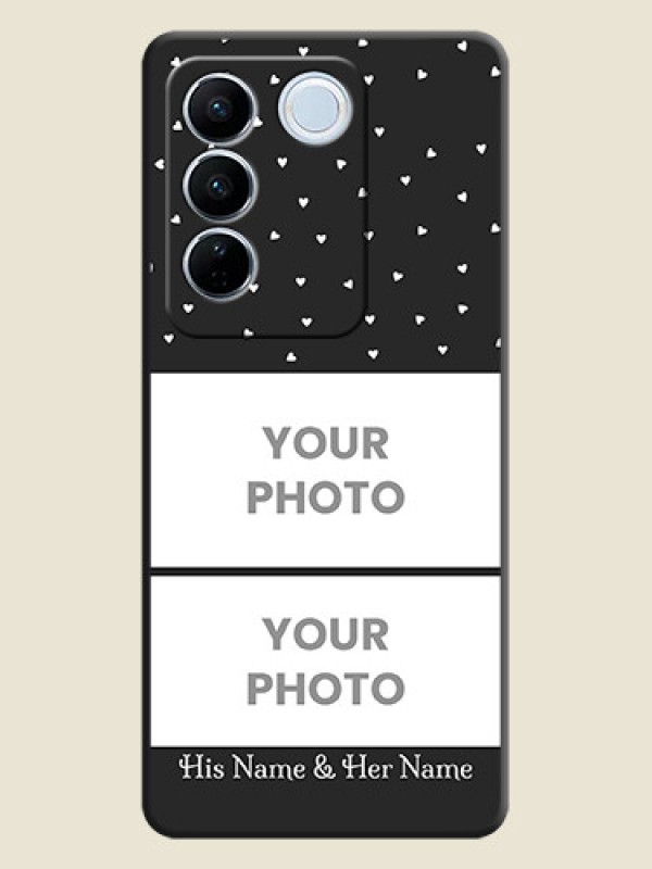 Custom Miniature Love Symbols with Name on Space Black Custom Soft Matte Back Cover - Vivo V27 Pro - alternate view